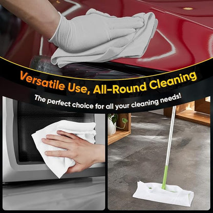 HOMEXCEL White Microfiber Cleaning Cloths 100 Pack, Reusable Cleaning Rags Shop Towels - Bulk Multipurpose Microfiber Towels, Lint Free Cleaning Towels for Car, House & Kitchen, 11.5 x 11.5 inch