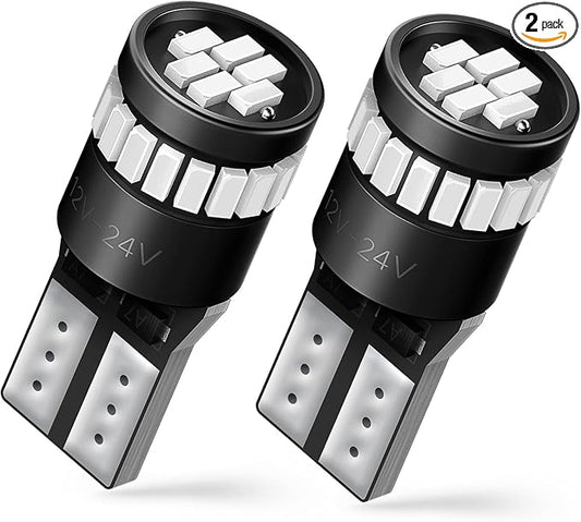 AUXITO 194 Blue LED Bulbs 168 175 2825 W5W T10 24-SMD 3014 Chipsets for Car Interior Dome Door Map Dashboard Courtesy Light License Plate Lights, Pack of 2