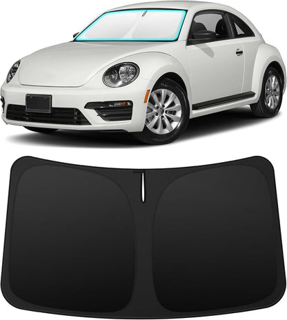 INSAUTO Custom Fit Windshield Sun Shade Accessories for Volkswagen/VW Beetle 2012-2019, Foldable Front Window Sunshade, UV & Heat Reflector, Keeps Interior Cool, Includes Storage Bag