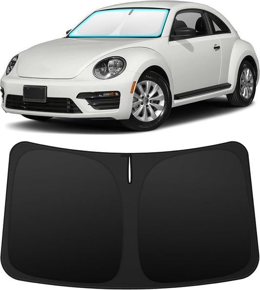 INSAUTO Custom Fit Windshield Sun Shade Accessories for Volkswagen/VW Beetle 2012-2019, Foldable Front Window Sunshade, UV & Heat Reflector, Keeps Interior Cool, Includes Storage Bag