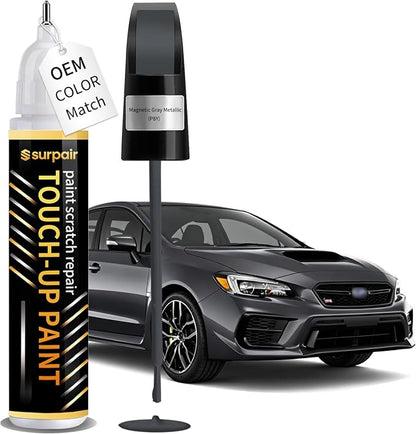 Magnetic Gray Metallic P8Y Touch up Paint for Subaru OEM Color Match Car Scratch Repair Kit for Nicks & Chips Scratches Quick & Easy Paint Fix 2-In-1 Car Scratch Remover Pen