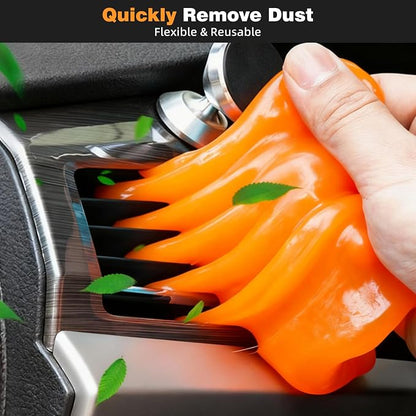 9PCS Car Detailing Brush, Horse Hair and Boar Bristle Brush Set with Elbow Adapter, Microfiber Wax Applicator Pads, Drying Towel and Cleaning Gel,Cleaning Kit for Interior Exterior