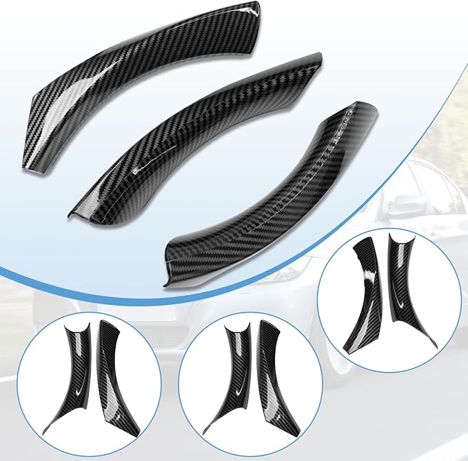 Compatible with BMW 3 Series Door Handle Covers E90/E91/E92/E93 2004-2011,6PCS Left Right Passenger Interior Door Pull Handle for 318i,320i,323i,325i,328i,330i,335i(Carbon Fiber Pattern)