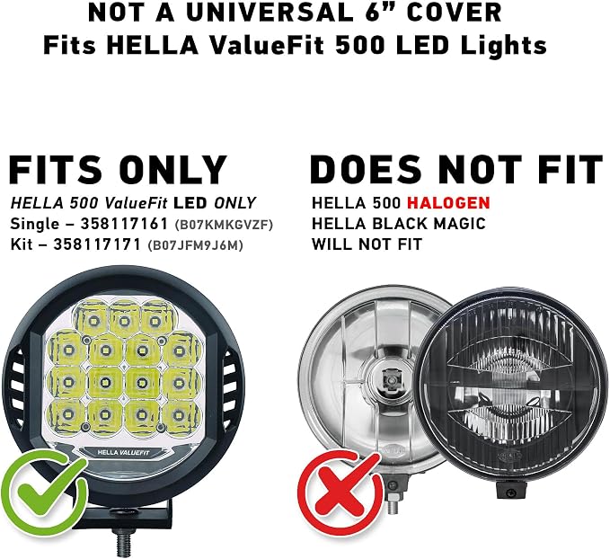 Hella 358116991 6" Amber Driving Light Cover For 500 LED