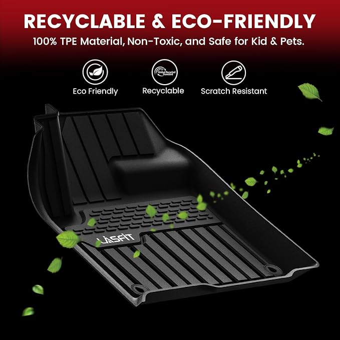LASFIT Floor Mats Fit for Land Rover Range Rover Velar 2017-2026 & Jaguar F-Pace 2017-2026, Custom Fit TPE All Weather Waterproof Floor Liners 1st & 2nd Row Car Mats, Black