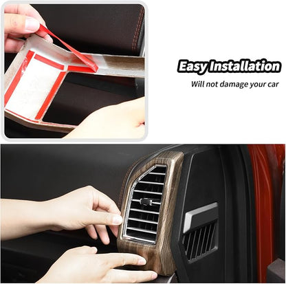JeCar 16PCS Wood Grain Interior Trim Kit Fit for Ford F150 2015-2020 Interior Accessories