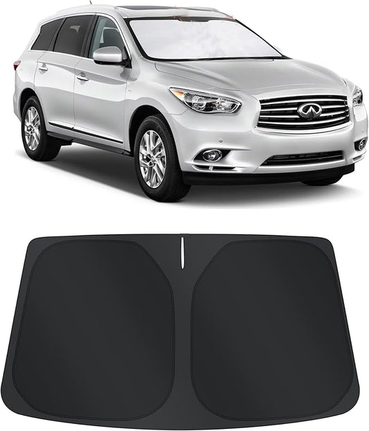 TINGLU Sun Shade for Infiniti QX60 2014-2021 Accessories Windshield Sun Shade Window Shade UV Rays Protection Sun Visor Cover with Steering Wheel Sunshade Storage Bag