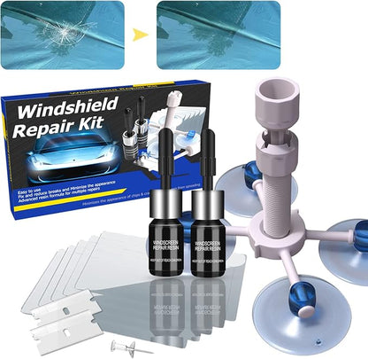 Brennenstuhl Windshield Repair Kit, 2 Pack Windshield Repair kit for Chips and Cracks, Quick Fix for Rock Chip Repair Kit Windshield, Slow Pressure Repair, All car Crack Types Window chip Repair kit