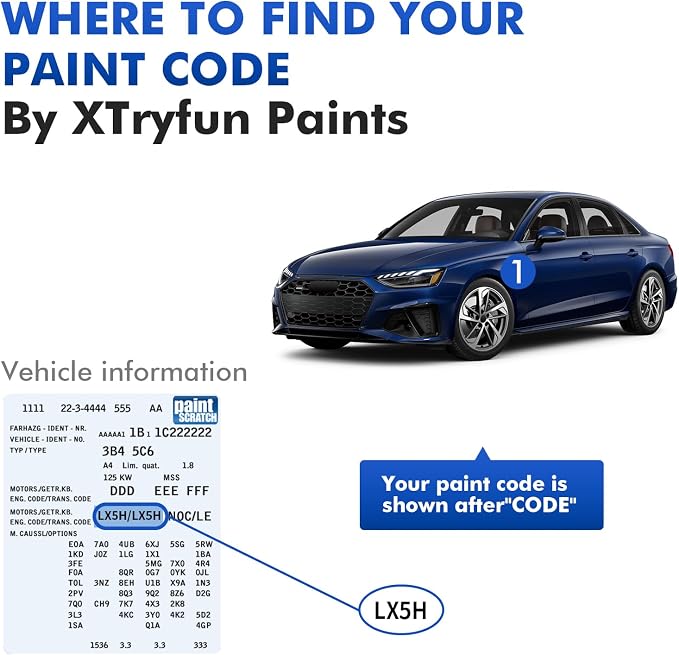 LZ7S Daytona Gray Touch Up Paint Compatible with Audi, DIY Car Paint Scratch Repair, Quick & Easy Fix Automotive Scratch Repair for Q3/Q5/Q7/Q8/A4/A5/A6/A7/A8/E-Tron/R8/TT