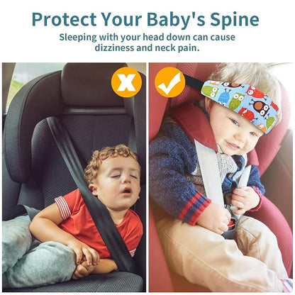 Luckyiren Head Support for Stroller Car Seat - Head Band Strap Headrest for Sleeping Traveling for Toddler Kids Children Child Baby Infant- Pink