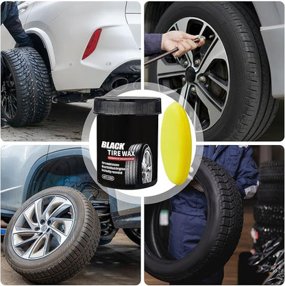 Tire Polish | 150g Rim Maintenance Cream | with Sponge Waterproof Tire Cleaner and Shine,for Vehicle Exterior Automotive Truck Trailer Tractor RV SUV
