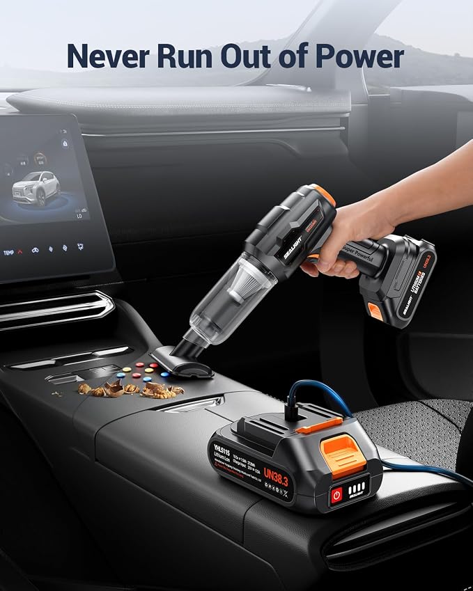 SEALIGHT Car Vacuum Portable Cordless, High Power Suction