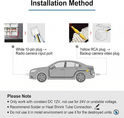 10 Pin Backup Camera Harness Adapter for Android Car Stereo Wiring Harness Connector, Rearview Input Adapter Plug Cable