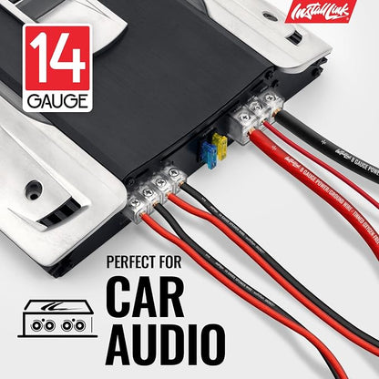 Install Link 14 Gauge Speaker Wire (Speaker Cable) for Car, Home or RV Audio Cable, 100ft, CCA