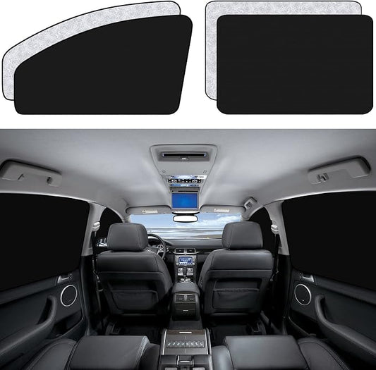 ZATOOTO Car Window Sun Shades Covers - 4 Pcs Magnetic Privacy Side Sunshades Blackout Auto Camping Curtains Accessories for Sleeping Family and Women Men Kids Baby
