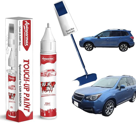 J8U Quartz Blue Pearl Car Touch Up Paint for Subaru, Color Accurate Two-In-One Car Paint Scratch Repair Pen, Professional Scratch Remover for Vehicles Chips and Nicks Scuff