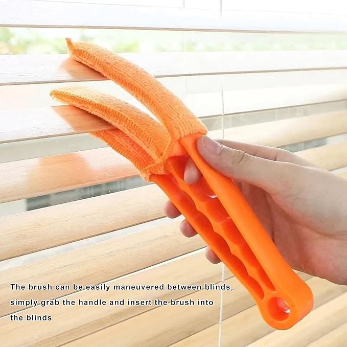 4 PCS Blind Cleaner Duster Tool, 7 Finger Handheld Window Shutters Duster with 3 Arm Cleaner Brush, Washable Mini Blinds Dust Cleaning Tools for Car Air Conditioner Vent