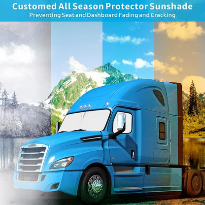Proadsy Front Windshield and Side Windows Custom Fit 2018-2025 2026 Freightliner Cascadia, Semi-Truck Semi, Commercial & Big Rig Truck Sun Shade Foldable Sun Protector Privacy Cover