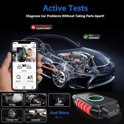 Bluetooth OBD2 Scanner Bidirectional Tools, VIDENT iSmartDiag510Pro Scan Tool with Lifetime Updates, 28 Resets, CAN FD/DoIP, All System Diagnostics for iOS & Android