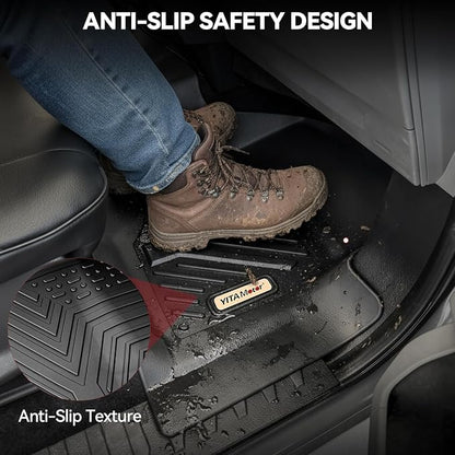 YITAMOTOR Floor Mats Compatible with 2015-2024 Ford Edge, Custom Fit Black TPE Floor Liners 1st & 2nd Row All-Weather Protection
