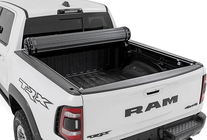 Rough Country Hard Roll-Up Tonneau Cover for Ram 1500 (2019-2026) & TRX (2021-2024) - Aluminum Truck Bed Cover, Fits 5'7 Bed