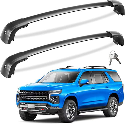 Tuyoung 330lb Roof Rack Cross Bars Compatible with 2021 2022 2023 2024 2025 2026 Chevy Tahoe & Suburban, GMC Yukon XL, Cadillac Escalade ESV, Chevrolet LockableAluminum Black Crossbar Carrier Luggage
