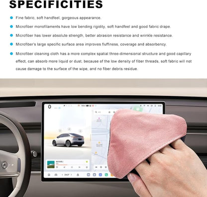 Ohleats Car Screen Cleaner, Microfiber Auto Screen Cleaning Pad, Foldable Touch Screen Cleaner Cloth for Vehicle Dashboard LCD Display, Car Cleaning Kits