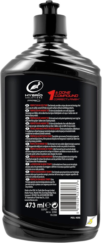 Turtle Wax 53706 Hybrid Solutions Pro 1 & Done Car Polish Compound 16.2 fl oz (473 ml)