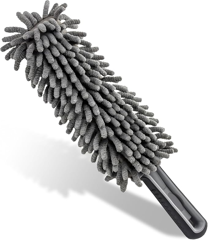 Car Interior Duster, Lint & Scratch Free Microfiber Dusting Tool with Comfy Handle, Multipurpose Hand-Held Duster Essential Cleaning Supplies for Vehicle Home Office
