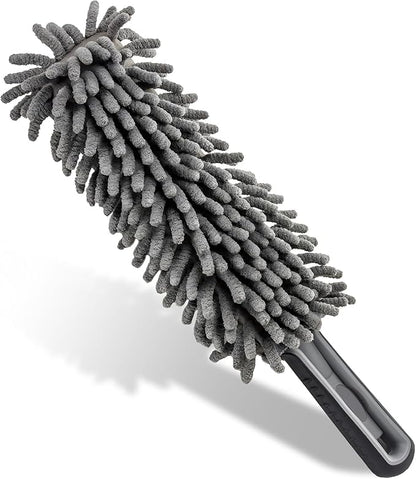 Car Interior Duster, Lint & Scratch Free Microfiber Dusting Tool with Comfy Handle, Multipurpose Hand-Held Duster Essential Cleaning Supplies for Vehicle Home Office