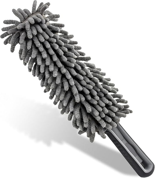Car Interior Duster, Lint & Scratch Free Microfiber Dusting Tool with Comfy Handle, Multipurpose Hand-Held Duster Essential Cleaning Supplies for Vehicle Home Office