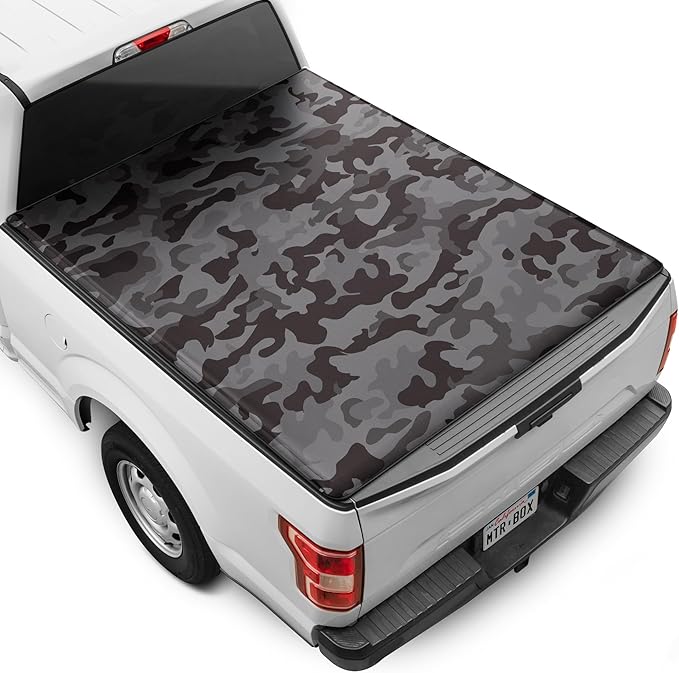 Camo Tonneau Cover for Ford F-150 2015-2026 5.5 ft Bed, All-Weather Retractable Truck Bed Cover Camo Design Truck Bed Cover for F150 & F-150 Lightning Soft Roll-Up Truck Tonneau Cover
