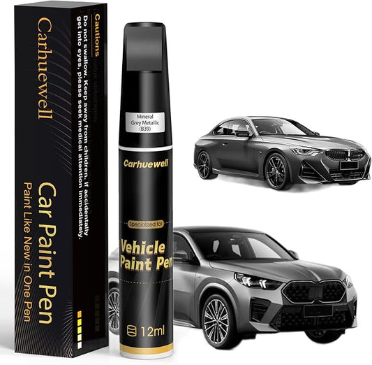 Mineral Grey Metallic(B39) Touch Up Paint Compatible with BMW, Exact Match Car Paint Pen Automotive Scratch Repair Remover Kit Quick & Easy Solution for Vehile Chips and Nicks