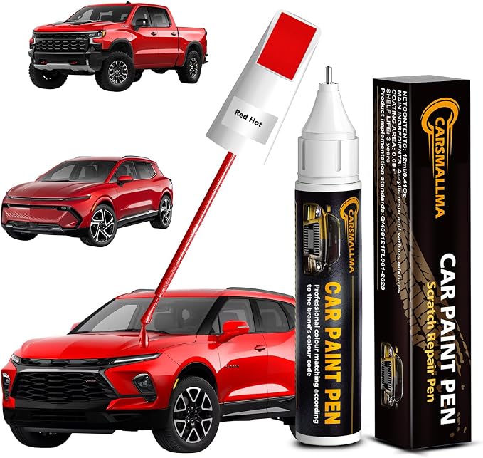 Touch Up Paint for Chevrolet Red Hot(G7C/WA130X), Color Exact Match Auto Paint Repair Pen Fix Chips and Nicks Scuff