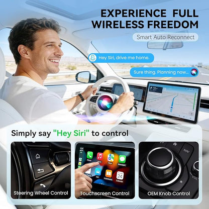 Wireless CarPlay Adapter 2026 Upgrade – Auto Connect Every Time, Converts Wired to Wireless, Mini Size, Seamlessly Switch Between Android and iPhone Devices, Enjoy Uninterrupted