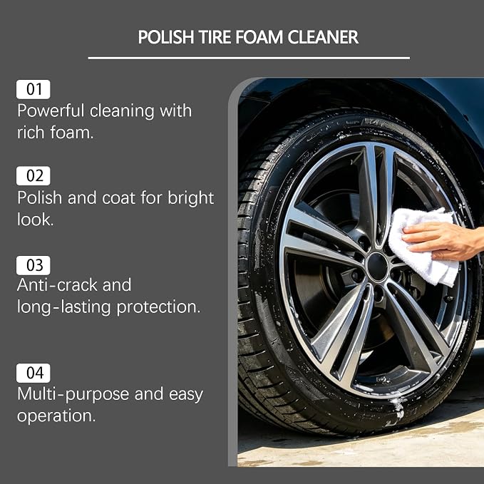 Sprayable Extra Glossy Tire Shine Spray, Long-Lasting Tire Shine for an Extreme Shine and Gloss, Rich, Dark and Consistent Finish, No Wiping or Rinsing Required