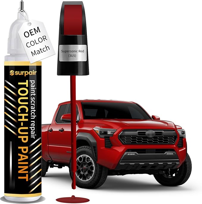 Supersonic Red 3U5 Touch up Paint for Toyota OEM Color Match Car Scratch Repair Kit for Nicks & Chips Scratches Quick & Easy Paint Fix 2-In-1 Car Scratch Remover Pen