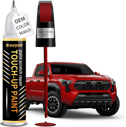 Supersonic Red 3U5 Touch up Paint for Toyota OEM Color Match Car Scratch Repair Kit for Nicks & Chips Scratches Quick & Easy Paint Fix 2-In-1 Car Scratch Remover Pen