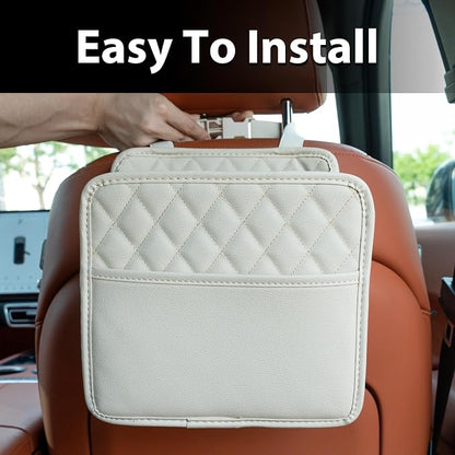 FrgKbTm Car Seat Back Hanging Bag Car Document Holder Multi-Pocket Bottle Bag Storage Box Organizer Travel Tidy Pouch Pocket Kids Beige