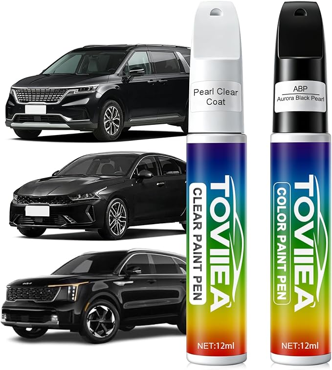 Aurora Black Pearl(ABP) Touch Up Paint Compatible with KIA,2-In-1 Car Scratch Remover Pen,Car Paint Scratch Repair Kit for Scratches,Chips & Nicks,2-PCS SET