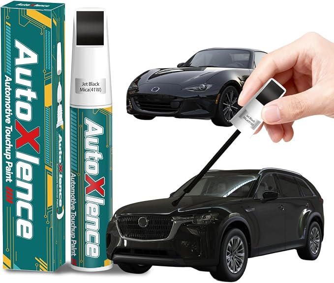 Jet Black Mica(41W) Touch Up Paint Compatible with Mazda Car Paint Pen Scratch Repair Automotive Scratch Remover Fix Exact Color Match