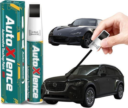 Jet Black Mica(41W) Touch Up Paint Compatible with Mazda Car Paint Pen Scratch Repair Automotive Scratch Remover Fix Exact Color Match