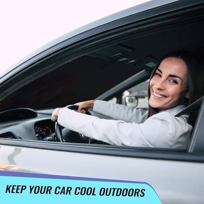 Car Windshield Sun Shade, Folding Car Shades for Front Windows UV Rays Sun Cover Shade, Keeps Your Vehicle Cool