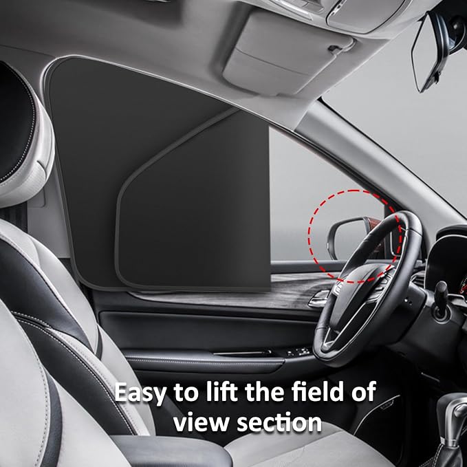 Car Window Sun Shades Curtains - Magnetic Privacy Curtains Side Window Sun Shades 100% Block Light Car Window Covers with Cooler Feeling 4Pcs, Thicken(Thickset, 4pcs)