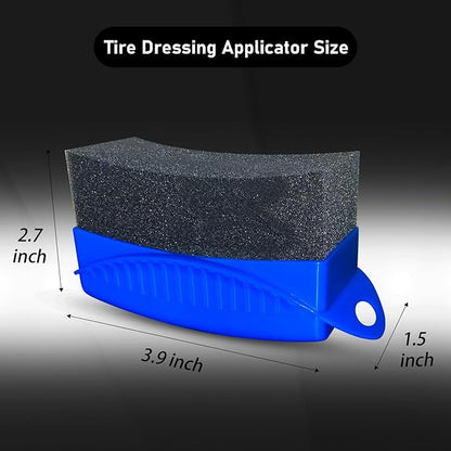 2 Pack Tire Shine Applicator Pads, Curved Tire Sponge Applicator, Reusable Tire Gel Applicator Forms with Lid, Tire Dressing Applicator for Car Detailing Cleaning
