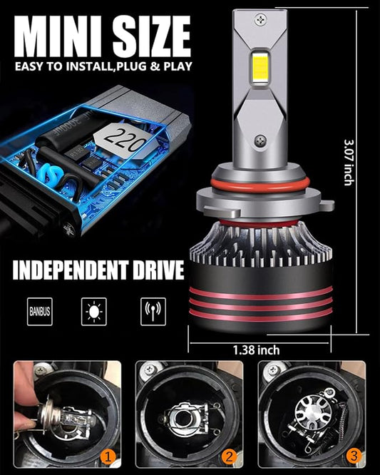 2011-2015 Ford Explorer Light Bulbs&Fog Lights Combo 6000K 40000LM | 9005 Hi-Lo Beam, H11 Foglights, 800%+ Brighter, Pure White, Powersports/Offroad Bulb, 1:1 Replacement, Plug-N-Play, 4-Pack