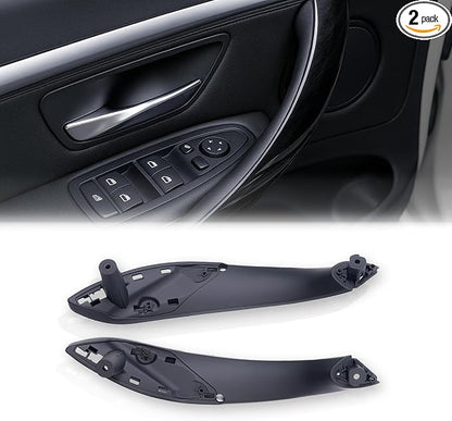 2PCS Door Handles Replacement for BMW 3 Series F30 4 Series F32 F80 F82 Inner Door Pull Strap Armrest Bracket Handle Kit Interior Trim for BMW 2013-2018 320 328 330 335 2014-2019 428 435 (Black)