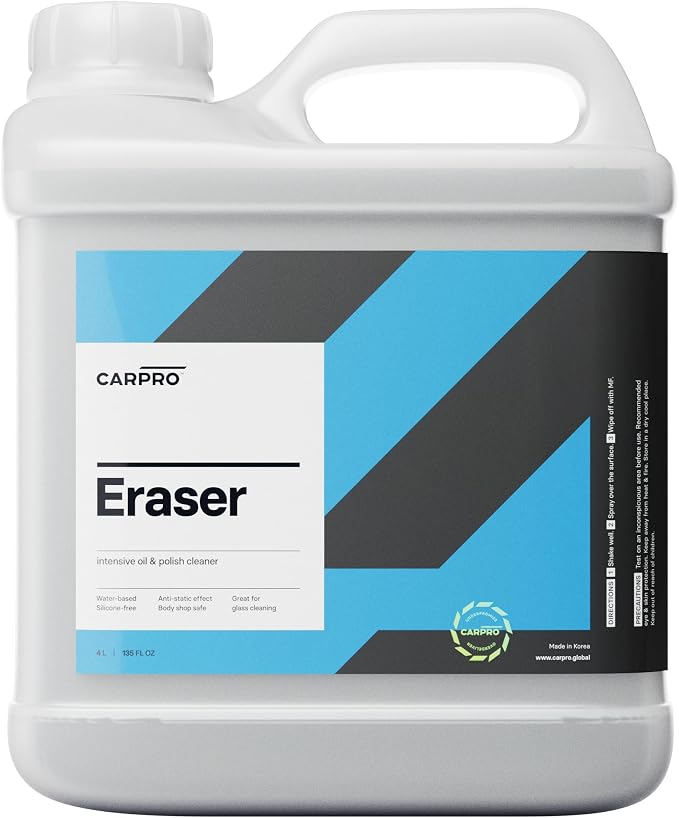CARPRO Eraser Polish & Oil Remover - Ceramic Coating Prep, Complete Removal of Polishing Oils for Application of CQUARTZ Ceramic Coat, Anti-Static, Dust Free, No Silicone - 4 Liter (135oz)