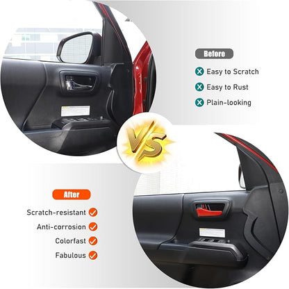 CHEAYAR Car Inner Door Handles Cover Trim Compatible with Toyota Tacoma 2016-2022, Auto Inner Door Handles Cover Interior Door Handles Protector Trim Decorate Covers Accessories (red)