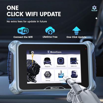 2026 BOSSCOMM eTouch770 Diagnostic Scanner Upgraded from IF745 Code Scanner, All-System OBD2 Scan Tool with 6 Resets, ABS, SAS Calibration,Oil,Throttle, EPB, BMS, Lifetime WiFi Free Update,Auto Vin.